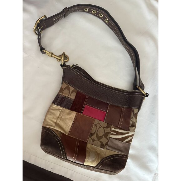 Coach Vintage Limited Edition Holiday Patchwork Crossbody Bag 10435 Purse - Picture 5 of 6